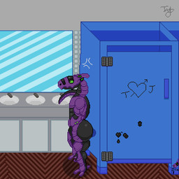 abdominal_bulge anal anal_penetration animal_genitalia animal_penis anthro bathroom bathroom_sex bellybulge bodily_fluids butt cum cum_inflation cum_inside duo equine_genitalia equine_penis erection exhibitionism genital_fluids genitals glory_hole inflation lifted machine male male/male male_penetrating nude penetration penile penis public_restroom raised_tail sex tail throbbing throbbing_penis thunkytank jinx_the_synth animatronic equid equine horse mammal robot robot_anthro scalie synth_(vader-san) 1:1 animated digital_media_(artwork) pixel_(artwork)
