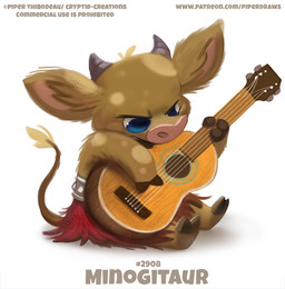 acoustic_guitar ambiguous_gender anthro blue_eyes brown_body brown_fur clothed clothing fur guitar hair horn humor musical_instrument playing_music plucked_string_instrument pun simple_background solo string_instrument tan_hair text topless visual_pun white_background piper_thibodeau european_mythology greek_mythology mythology bovid bovine mammal minotaur digital_media_(artwork) digital_painting_(artwork) english_text painting_(artwork) url