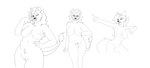 action_pose anonymous_artist anthro big_breasts breasts canid canine canis fangs felid female fox genitals gesture grey_fox group haha hand_gesture hi_res lion mammal mane monochrome nova_era nude one_eye_closed pantherine pointing pointing_up pose pussy sketch tail tail_tuft teeth three-quarter_view tuft urocyon wink wolf