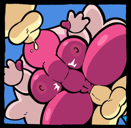 abdominal_bulge anal anal_penetration anthro balls big_breasts big_butt blue_background breasts butt double_penetration fellatio female female_penetrated genitals group group_sex hair low-angle_view male male/female male_penetrating male_penetrating_female meeting_in_the_middle nipples nude nude_anthro nude_female nude_male oral penetration penile penile_penetration penis penis_in_ass penis_in_mouth pink_body pink_hair pink_nipples sex simple_background spitroast spread_legs spreading thick_thighs threesome trio vulva wide_hips worm's-eye_view yellow_body yopy nintendo pokemon generation_3_pokemon generation_9_pokemon minun plusle pokemon_(species) tinkaton 2026 digital_media_(artwork) hi_res