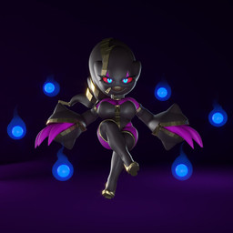 3_fingers anthro big_breasts black_clothing blue_eyes breasts clothed clothing collar female fingers fire footwear purple_body shoes short_stack simple_background smile solo zipper zipper_mouth zipper_topwear general_buta nintendo pokemon penny_(plantpenetrator) generation_6_pokemon mega_banette mega_evolution pokemon_(species) 1:1 3d_(artwork) digital_media_(artwork)