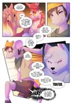 anthro blush breasts buck_(corablue) canid canine canis collar comic corablue crown deer dialogue domestic_dog egg english_text female fox genitals group hair headgear hi_res husky husky_(corablue) jack_(corablue) male mammal mischief_(corablue) mouse murid murine nipples nordic_sled_dog profanity pussy rodent scar spitz text