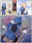 anthro anthro_penetrated anus biped black_body blue_body blue_fur blush clothed clothing erection eyes_closed female female_penetrated fur genitals group heart_symbol human_on_anthro human_penetrating human_penetrating_anthro interspecies lying male male/female male_penetrating male_penetrating_female multicolored_body on_back penetration penile penile_penetration penis pussy questionable_consent sex sleep_sex sleeping sound_effects text trio vaginal vaginal_penetration vowelless vowelless_sound_effect zzz gudlmok99 nintendo pokemon generation_4_pokemon human mammal pokemon_(species) riolu hi_res korean_text translated