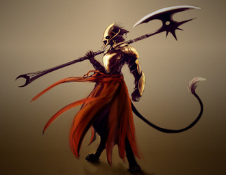anthro armor axe barefoot biped digitigrade ear_piercing feet headgear helmet male melee_weapon piercing simple_background solo standing tail warrior weapon watsup domestic_cat felid feline felis mammal 2013 digital_media_(artwork)