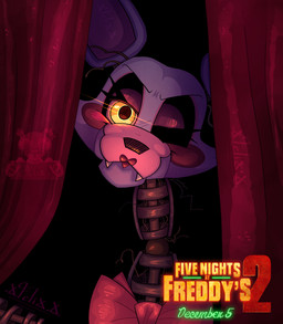ambiguous_gender anthro eyelashes female fur glaring_at_viewer looking_at_viewer machine male poster smug white_body white_fur felixtherainboe five_nights_at_freddy's five_nights_at_freddy's_2 scottgames mangle_(fnaf) animatronic canid canine fox mammal robot robot_anthro 2025 digital_media_(artwork) hi_res