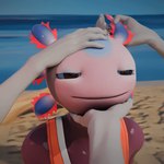 ambiguous_gender anthro clothed clothing group half-closed_eyes headpat narrowed_eyes petting pink_body simple_background smile solo_focus porkingmane epic_games fortnite axo_(fortnite) amphibian axolotl marine mole_salamander salamander 1:1 2025 3d_(artwork) 3d_animation animated digital_media_(artwork) short_playtime male_(lore)