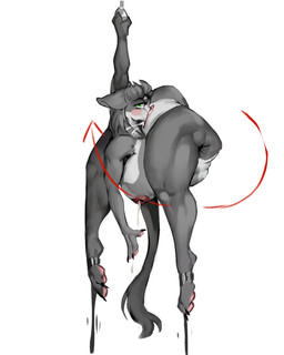 anthro backbend big_breasts blush bodily_fluids breasts contortionism extreme_contortion feet female flexible fur genitals green_eyes grey_body grey_fur head_in_pussy humanoid_genitalia lactating looking_at_viewer masturbation milk nipples oral oral_masturbation paws soles solo vaginal vaginal_masturbation gyy canid canine mammal 4:5