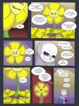 3:4 animated_skeleton bone comic dialogue elemental_creature english_text flora_fauna flower flower_creature flowey_the_flower hi_res male not_furry plant sans_(undertale) skeleton taggen96_(artist) text undead undertale undertale_(series)