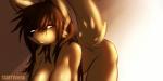 anthro breasts brown_hair butt female fur gaze hair nude simple_background solo tan_body tan_fur saintversa canid canine canis domestic_dog mammal absurd_res hi_res