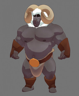 anthro barbarian big_horn big_muscles clothed clothing curled_horn eyebrows facial_piercing horn large_male male male_anthro musclegut muscular muscular_anthro muscular_male nipples nose_piercing piercing solo thick_eyebrows topless topless_anthro topless_male purplebirdman bovid caprine mammal sheep 3d_(artwork) 3d_model_showcase digital_media_(artwork) hi_res