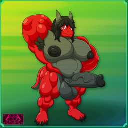 4_toes abstract_background anthro armpit_hair balls barazoku barefoot biceps big_balls big_muscles big_pecs big_penis black_hair black_nipples body_hair claws erection feet flexing flexing_bicep flexing_muscles flustered foreskin genitals grey_body grey_horn grey_penis grey_scales grey_tail hair hand_behind_head hand_on_hip horn huge_muscles huge_pecs humanoid_genitalia humanoid_penis long_hair looking_at_viewer male multicolored_body multicolored_scales multicolored_tail musclegut muscular muscular_anthro muscular_arms muscular_legs muscular_male muscular_thighs nipples nude pecs penis pose red_body red_eyes red_scales red_tail retracted_foreskin saggy_balls scales shy simple_background small_tail solo standing tail toe_claws toes two_tone_body two_tone_scales two_tone_tail vein veiny_penis annaengine mythology dragon mythological_creature mythological_scalie scalie 1:1 absurd_res digital_drawing_(artwork) digital_media_(artwork) hi_res