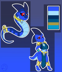3_toes alternate_form anklet anthro apode blue_background blue_body blue_scales blue_skin bottomwear bracelet breasts chibi clothed clothing color_swatch fantasy feet female fingers furgonomics gold_(metal) gold_jewelry jewelry legless necklace non-mammal_breasts red_eyes scales scutes serpentine shoulder_guards simple_background smile solo tail toes topwear justathereptile june_(justathereptile) deity komodo_dragon lizard monitor_lizard reptile scalie snake 2017 digital_media_(artwork) hi_res watermark herm_(lore) intersex_(lore)
