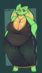 2_horns anthro areola barefoot belly big_areola big_breasts big_nipples breasts cleavage clothed clothed_anthro clothed_female clothing curvy_figure dress eyebrows eyelashes feet female freckled_face freckles front_view geometric_background green_body green_face green_scales green_skin hand_on_hip horn huge_areola huge_breasts huge_nipples jewelry looking_aside looking_at_viewer membrane_(anatomy) membranous_wings multicolored_body navel necklace nipple_dip nipples non-mammal_breasts non-mammal_nipples overweight overweight_anthro overweight_female scales simple_background solo standing tan_body tan_horn tan_scales tan_skin thick_thighs translucent translucent_clothing two_tone_body voluptuous voluptuous_anthro voluptuous_female wings yellow_body yellow_eyes yellow_horn yellow_scales yellow_skin conditional_dnp welwraith mythology marilin_(welwraith) dragon mythological_creature mythological_scalie scalie 2024 digital_drawing_(artwork) digital_media_(artwork) full-length_portrait portrait signature