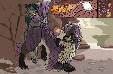 animal_genitalia animal_penis anthro anthro_on_feral anthro_penetrating anthro_penetrating_feral bestiality bestiality_impregnation black_body black_claws black_fur blue_claws bodily_fluids canine_genitalia canine_penis claws cloaca cloacal cloacal_canal cloacal_knotting cloacal_penetration cum cum_in_uterus cum_in_vagina cum_inside cutaway duo erection female female_feral female_penetrated feral feral_penetrated fur genital_fluids genitals impregnation internal internal_cloacal interspecies interspecies_impregnation knot knot_root knotted_penis knotting larger_penetrated male male/female male_anthro male_on_feral male_penetrating male_penetrating_female multiple_ova ovum penetration penile penile_penetration penis purple_body purple_fur quadruped sex size_difference sperm_cell uterus yellow_knot yellow_penis mustard_(welcometothevoid) capcom monster_hunter bird_wyvern canid mammal scalie seikret digital_media_(artwork) pixel_(artwork)