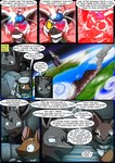 2016 absurd_res anthro armor bray_(kitfox-crimson) brianna_(kitfox-crimson) colored comic dasyurid dasyuromorph death destruction dialogue earth english_text eyewear female fur glasses grey_body grey_eyes grey_fur headgear helmet hi_res in_our_shadow jetflash_(kitfox-crimson) kitfox-crimson lemur macropod male mammal marsupial numbat open_mouth pipa_(kitfox-crimson) planet primate quoll rocket space spacesuit speech_bubble strepsirrhine teeth text thought_bubble wallaby