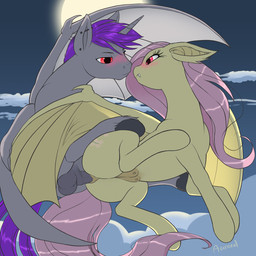 balls blush cutie_mark duo erection eye_contact fangs female female_penetrated feral fur genitals grey_body grey_fur hair hooves horn long_hair looking_at_another looking_back male male/female male_penetrating male_penetrating_female membrane_(anatomy) membranous_wings moon narrowed_eyes night penetration penis pink_hair purple_hair red_eyes sex sharp_teeth squint teats teeth vulva wings yellow_body yellow_fur arareroll friendship_is_magic hasbro my_little_pony mythology fan_character flutterbat_(mlp) fluttershy_(mlp) valik bat_pony equid equine hybrid mammal mythological_creature mythological_equine vampire winged_unicorn 1:1 2014 digital_media_(artwork) hi_res