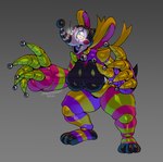 anthro big_breasts breasts clown fangs female glowing glowing_eyes looking_at_viewer machine open_mouth robot_joints solo standing teeth text miistniight five_nights_at_freddy's five_nights_at_freddy's:_security_breach scottgames steel_wool_studios animatronic robot 2021 2022 artist_name digital_media_(artwork) hi_res