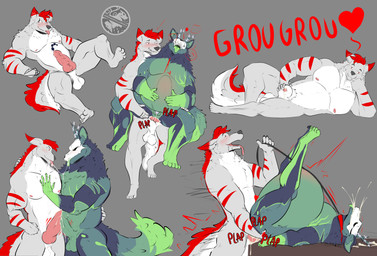 abdominal_bulge anal anal_penetration animal_genitalia animal_penis anthro balls belly big_balls big_penis bodily_fluids canine_genitalia canine_penis chastity_cage chastity_device collar cum cum_in_ass cum_inflation cum_inside cum_on_self dripping drooling duo erection frottage genital_fluids genitals humanoid_genitalia inflation knot leash leashed_collar male male/male male_penetrated male_penetrating male_penetrating_male nipples nude penetration penile penis penises_touching pose saliva sex simple_background submissive tail text tongue tongue_out toy urethral sorakskullsnake sorak canid canine canis mammal skulldog_(species) wolf absurd_res hi_res pinup