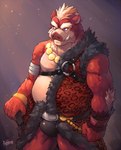 anthro belly big_belly biped bulge clothing fur humanoid_hands kemono male moobs overweight overweight_male red_body red_fur solo underwear rpbbw mammal suid suine sus_(pig) wild_boar 2014