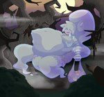 after_vore belly big_belly big_breasts breasts duo female female_pred forest grey_body holidays huge_belly night outside overweight plant tree vore malachi21148 halloween ghost humanoid spirit 2019 absurd_res hi_res