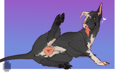 animal_genitalia animal_vulva anus bodily_fluids canine_genitalia canine_vulva drooling drooling_tongue female feral genital_fluids genitals saliva vaginal_fluids vulva rottenfox canid canine canis domestic_dog great_dane mammal mastiff molosser hi_res