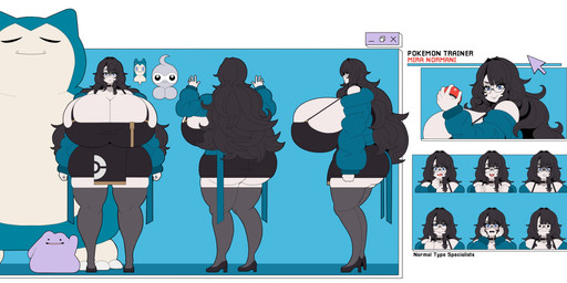 absolute_territory ambiguous_gender anthro big_breasts big_butt black_clothing black_dress black_footwear black_hair black_legwear black_shoes black_thigh_highs blue_eyes blush breasts butt cellphone cleavage clothed clothed_female clothed_human clothing curvy_figure dress electronics eyelashes eyewear female female_human floating footwear glasses grey_body group hair huge_breasts huge_butt huge_hips hyper hyper_breasts jacket larger_female larger_human legwear long_hair multicolored_body phone pink_body pokeball round_glasses shoes size_difference smartphone smile standing teal_body teal_clothing teal_jacket teal_topwear text thick_thighs thigh_highs topwear two_tone_body voluptuous voluptuous_female voluptuous_human wearing_glasses white_body wide_hips casualdemo nintendo pokemon mira_normani animate_inanimate castform ditto_(pokemon) generation_1_pokemon generation_3_pokemon generation_4_pokemon human humanoid mammal normal_castform pokemon_(species) rotom rotom_phone snorlax 2026 absurd_res english_text hi_res model_sheet