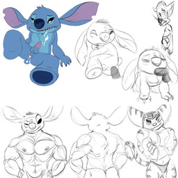 4_fingers anthro anthrofied anus areola balls black_eyes blue_body blue_claws blue_fur blue_nose blue_pawpads bodily_fluids chest_tuft claws clothing crossed_arms cum cum_in_ass cum_inside disembodied_penis duo ears_down erection eyebrows fellatio fingers fur g-string genital_fluids genitals head_tuft jockstrap looking_at_viewer male male/male muscular muscular_male notched_ear one_eye_closed oral pawpads penile penis pivoted_ears raised_inner_eyebrows sex simple_background small_tail solo speedo swimwear tail thong tuft underwear white_background jerseydevil disney lilo_and_stitch ratchet_and_clank sony_corporation sony_interactive_entertainment ratchet_(ratchet_and_clank) stitch_(lilo_and_stitch) alien experiment_(lilo_and_stitch) lombax mammal 1:1 2012 character_request digital_drawing_(artwork) digital_media_(artwork) hi_res multiple_images