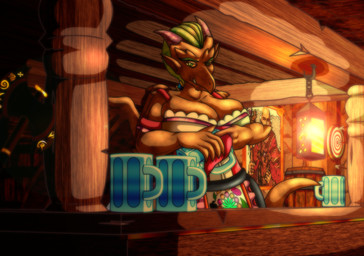 anthro arm_spikes arrow_(weapon) axe bar_counter bartender beak bedroom_eyes beer_glass biceps big_breasts breast_squish breasts candlelight ceiling_lamp clawed_hands claws cleaning_glass clothing column counter darkness dirndl dress elbow_spikes eyebrow_spikes eyebrows fantasy female floral_apron frilly frilly_clothing frilly_dress furniture green_eyebrows green_eyes green_hair hair horn lamp lantern larger_female lens_flare light magic_runes mature_female membrane_(anatomy) membranous_wings muscular muscular_female narrowed_eyes pointy_ears portrait_(object) ranged_weapon seductive shadow shoulder_spikes size_difference snaggle_tooth solo spikes spikes_(anatomy) squish stone_wall target target_practice tavern tied_hair wall_(structure) warm_lighting weapon wing_claws wings wood wood_furniture wooden_barrel yellow_sclera spdy4 dungeons_and_dragons hasbro wizards_of_the_coast itha_govnoh gargoyle humanoid 2025 absurd_res digital_media_(artwork) hi_res shaded