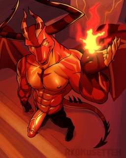 4_eyes abs anthro biceps erection genitals glans high-angle_view horn looking_at_viewer male multi_eye muscular muscular_anthro muscular_male nipples pecs penis solo standing tail ryokusetteh hellaverse helluva_boss mythology satan_(helluva_boss) demon dragon mythological_creature mythological_scalie scalie 2024 absurd_res digital_drawing_(artwork) digital_media_(artwork) hi_res warm_colors