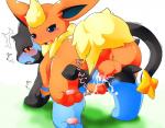 all_fours anus balls blue_eyes blush bodily_fluids cum cum_in_pussy cum_inside duo eeveelution erection felid female female_penetrated feral feral_on_feral flareon generation_1_pokemon generation_4_pokemon genital_fluids genitals grass japanese_text looking_back luxray male male/female male_penetrating male_penetrating_female mammal nintendo open_mouth pawpads paws penetration penile penile_penetration penis penis_in_pussy plant pokemon pokemon_(species) pussy red_eyes sex smile text tomcat_in_sky vaginal vaginal_penetration