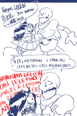 bone dialogue humor not_furry simple_background skeleton text white_background miraculoustang undertale undertale_(series) mettaton mettaton_ex papyrus_(undertale) animated_skeleton undead 2015 2:3 comic english_text hi_res monochrome