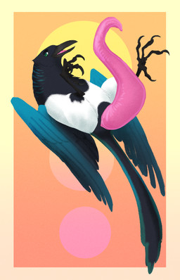 4_toes animal_genitalia animal_penis aroused beak big_penis biped bipedal_feral black_beak black_feet blue_body blue_feathers blue_tail blue_wings cloaca cloacal_penis digitigrade erection feather_markings feathered_wings feathers feet feral genitals green_body green_eyes green_feathers green_tail green_wings huge_penis hyper hyper_genitalia hyper_penis long_penis looking_at_viewer male male_feral markings monotone_beak monotone_feet monotone_genitals monotone_penis multicolored_body multicolored_feathers multicolored_wings nude open_mouth penis pink_penis pink_tongue presenting presenting_penis simple_background solo tail tail_feathers talons tapering_penis thick_penis three-quarter_view toes tongue two_tone_tail white_body white_feathers white_wings wings angelhive wren_(kuruk) avian bird black-billed_magpie corvid holarctic_magpie magpie_(corvid) oscine passerine 2026 colored_sketch digital_drawing_(artwork) digital_media_(artwork) hi_res sketch