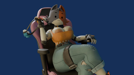 anthro chair crossed_legs female furniture on_chair sitting sitting_on_chair j_atomic_cherry coel3d_(modeler) epic_games fortnite cate_meowdy felid feline mammal 16:9 alpha_channel hi_res widescreen