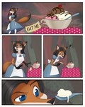 4:5 anari_(akkarri) anthro canid canine clothing comic dessert digital_media_(artwork) female food fox hi_res ice_cream mammal riddleaugust solo