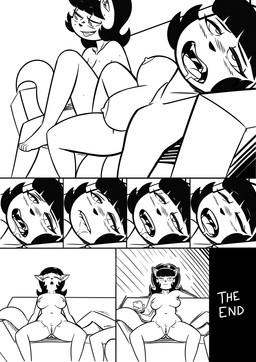 after_orgasm after_sex afterglow ahegao anthro bite biting_lip biting_own_lip black_hair blush bodily_fluids breasts drooling drunk duo female female/female fucked_silly furniture hair inside looking_pleasured lying nipples nude on_back saliva self_bite shaking sitting sleeping sofa substance_intoxication sweat trembling redout nickelodeon t.u.f.f._puppy katty_katswell kitty_katswell domestic_cat felid feline felis mammal 2020 absurd_res comic digital_drawing_(artwork) digital_media_(artwork) hi_res monochrome sibling_(lore) sister_(lore) sisters_(lore) twins_(lore)