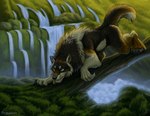 anthro claws fur male solo tail tree_stump kippycube mythology gausswolf canid canine canis mammal mythological_canine mythological_creature were werecanid werecanine werewolf wolf 2023