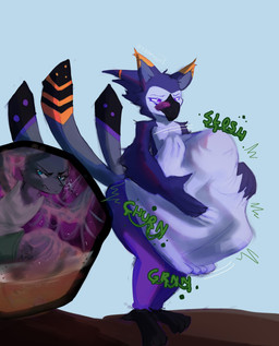 abdominal_bulge after_vore anthro beak belly belly_overhang belly_peeking_out belly_rub belly_squish big_belly black_beak black_clothing bloated blue_eyes bodily_fluids clothing dialogue digestion_noises duo exposed_belly feather_hands feather_tuft feathered_wings feathers fully_inside fur green_text hair hanging_belly internal legwear listening_to_belly looking_at_belly male male/male multicolored_body onomatopoeia overweight overweight_anthro overweight_male overweight_pred presenting_belly purple_body purple_fur rumbling_stomach simple_background size_difference slightly_chubby sloshing_belly sound_effects squish stockings stomach_acid stretch_marks stuffing swallowing tail tail_feathers text thick_thighs thigh_highs tuft twitter_handle unwilling_prey vore white_clothing wings troppygutz noia_(captainflavio) avian bird felid mammal pantherine 2025 absurd_res artist_name comic digital_media_(artwork) digital_painting_(artwork) english_description english_text hi_res painting_(artwork) shaded soft_shading watermark