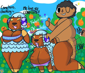 anthro big_breasts big_butt bouncing_breasts breasts bubble_butt butt clothed clothing doggystyle duo erect_nipples female first_person_view footwear freckled_breasts freckled_butt freckles from_behind_position gesture hand_gesture high_heels inviting inviting_to_sex looking_at_viewer looking_pleasured male male/female nipple_outline nipples one_eye_closed public public_sex sex shoes skimpy slightly_chubby slightly_chubby_male tail tail_motion tailwag teasing text thick_thighs thumbs_up tight_clothing tongue tongue_out wide_hips wink winking_at_viewer klutzatdusk animal_crossing nintendo baabara_(animal_crossing) villager_(animal_crossing) bovid caprine human mammal sheep comic english_text hi_res