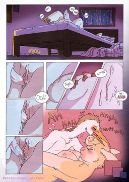 5_fingers anthro anthro_on_anthro anthro_penetrated anthro_penetrating anthro_penetrating_anthro balls bed bedroom blush bodily_fluids breasts butt cum cum_in_vagina cum_inside cum_on_penis dialogue duo feathers female female_penetrated fingers fur furniture genital_fluids genitals hooves humanoid_hands interspecies interspecies_romance lying lying_on_bed male male/female male_penetrating male_penetrating_female nipples nude nude_anthro nude_female nude_male on_back on_bed page_number penetration penile penile_penetration penis penis_in_vagina romantic romantic_ambiance romantic_couple romantic_sex sex speech_bubble sweat tail tan_body tan_fur text vaginal vaginal_penetration vulva white_body white_feathers kantachibli clover_(kantachibli) phillip_(kantachibli) avian bird bovid bovine cattle heron mammal pelecaniform comic english_text hi_res url