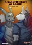 2019 abaddon absurd_res anthro anthrofied black_body black_fur clothed clothing comic cover cover_art cover_page digital_media_(artwork) duo eeveelution english_text fur generation_2_pokemon generation_4_pokemon grey_body grey_fur half-closed_eyes hi_res looking_at_viewer looking_back lucario male male/male muscular narrowed_eyes nintendo pokemon pokemon_(species) pokemorph shaesullivan_(artist) smile text umbreon wepawet zourik