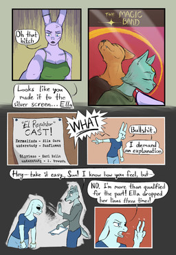 ambiguous_gender angry anthro breasts clothed clothing dialogue ear_piercing female flashback fur open_mouth piercing simple_background text yelling lost_andsafe halcyon_(series) sunflower_(halcyon) walker_(halcyon) badger canid canine domestic_cat felid feline felis lagomorph leporid mammal mustelid musteline rabbit 2025 absurd_res comic digital_media_(artwork) english_text hi_res