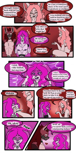 anthro breasts chastity_cage chastity_device collar cuff_(restraint) dialogue female group male metal_collar muzzle_(object) panicking restraints snout_grab tail text trio tatsuchan18 daisy_(tatsuchan18) domestic_cat felid feline felis lagomorph leporid mammal rabbit absurd_res comic digital_media_(artwork) english_text hi_res multiple_scenes