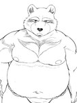 anthro asian_clothing belly ber big_belly clothing east_asian_clothing fundoshi japanese_clothing kemono male moobs navel nipples overweight overweight_male simple_background solo underwear white_background hysk bear mammal 2024 hi_res