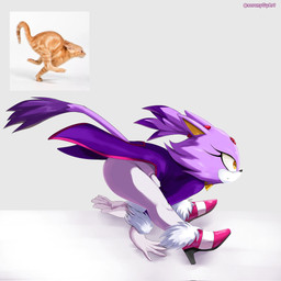anthro clothed clothing female footwear fur gloves hair handwear high_heels purple_body purple_fur shoes simple_background solo soranygyart sega sonic_the_hedgehog_(series) blaze_the_cat domestic_cat felid feline felis mammal digital_media_(artwork) hi_res