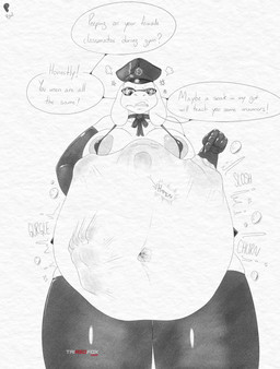 angry anthro areola badge bikini bikini_top body_outline bow_ribbon clothing cosplay dialogue digestion digestion_noises discipline dominant dominant_female ears_down emanata eyewear female frustrated frustration_cloud gesture glasses gloves hand_gesture handwear hat headgear headwear implied_male_prey latex latex_clothing latex_gloves latex_handwear latex_legwear latex_stockings legwear male male_prey navel pivoted_ears pointing pointing_at_belly pointing_at_self ribbon_on_neck rumbling_stomach solo speech_bubble standing stockings struggling struggling_prey swimwear two-piece_swimsuit uniform vore wearing_glasses tairedfox undertale_(series) toriel bovid caprine mammal absurd_res hi_res