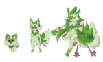 adolescent aging anthro biped featureless_crotch female female_anthro feral fur green_body green_fur group leg_markings markings nude nude_anthro nude_female plant pose simple_background socks_(marking) three-quarter_view white_background young young_anthro young_female mangakitsune2 nintendo pokemon elemental_creature felid feline generation_9_pokemon mammal pokemon_(species) sprigatito digital_drawing_(artwork) digital_media_(artwork) full-length_portrait hi_res portrait