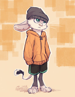 anthro beanie bottomwear clothing footwear green_eyes hat headgear headwear leg_warmers legwear male shorts simple_background socks solo sweater topwear animancer luck_(animancer) dipodid jerboa mammal rodent 2025 colored colored_sketch digital_drawing_(artwork) digital_media_(artwork) hi_res sketch