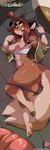 anthro blush bottomwear bottomwear_down breasts brown_body brown_fur brown_hair butt clothed clothing cloven_hooves dakimakura feet female fur hair hindpaw hooved_plantigrade hooved_toes hooves horn jacket long_hair looking_at_viewer lying nipples on_ground on_side pants pants_down partially_clothed paws plantigrade purple_eyes shirt soles solo sticker tank_top text text_on_clothing text_on_jacket text_on_shirt text_on_topwear thick_thighs topwear underhoof wardrobe_malfunction yellow_sclera chalo knighthood las_lindas joy_ravenhurst bovid caprine mammal dakimakura_design hi_res url