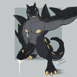 3_toes abs anthro balls big_balls big_muscles big_pecs big_penis bodily_fluids camera camera_view claws cum feet foreskin genital_fluids genitals holding_camera holding_object looking_at_viewer male muscular muscular_male nipples non-mammal_balls non-mammal_nipples nude open_mouth pecs penis solo tail teeth toes vein meebeehyena mythology danzer_(reptilligator) alligator alligatorid crocodilian dragon hybrid mythological_creature mythological_scalie reptile scalie 1:1 hi_res