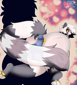 anthro anthro_on_anthro anus ass_up butt butt_focus butt_grab genitals hand_on_butt male penis vein veiny_penis planet_kind felid feline lemur lion mammal pantherine primate ring-tailed_lemur strepsirrhine hi_res trans_(lore)